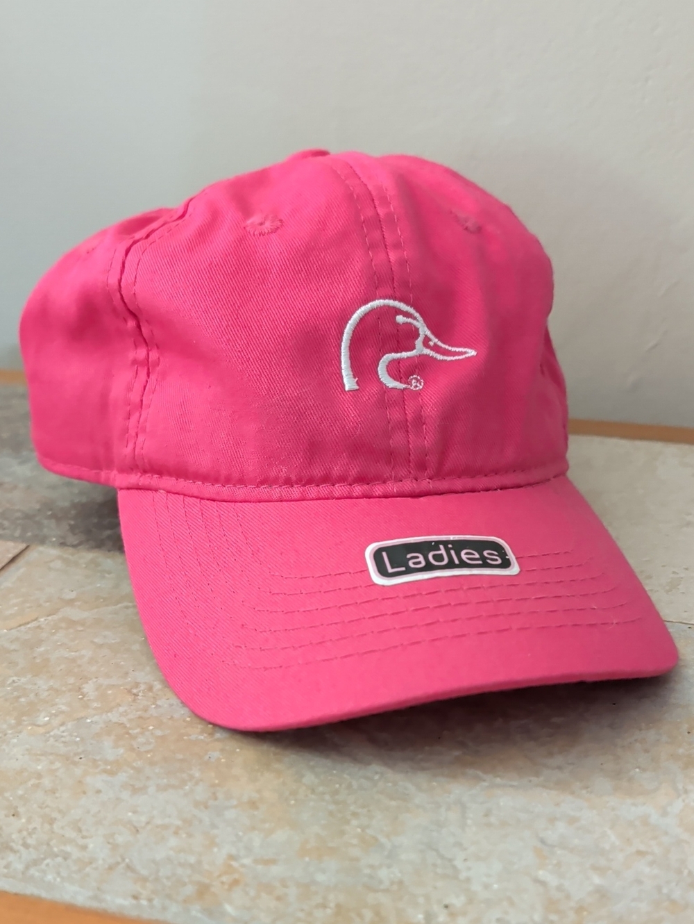 Hot Pink Ladies Ducks Unlimited Logo Baseball Cap Embroidery